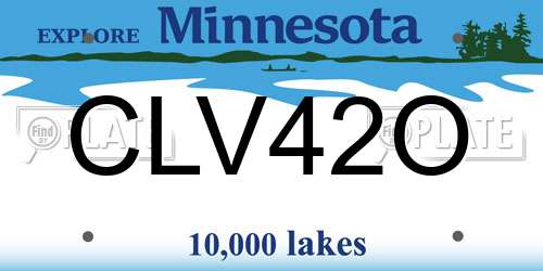 CLV42O Minnesota License Plate