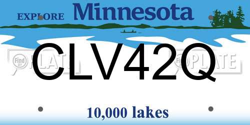 CLV42Q Minnesota License Plate