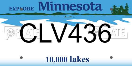 CLV436 Minnesota License Plate