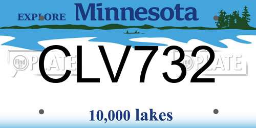 CLV732 Minnesota License Plate