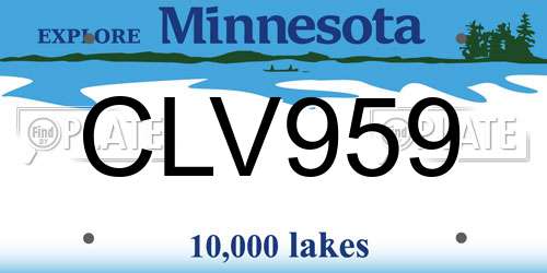 CLV959 Minnesota License Plate