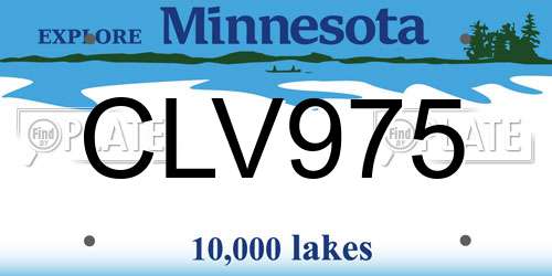 CLV975 Minnesota License Plate