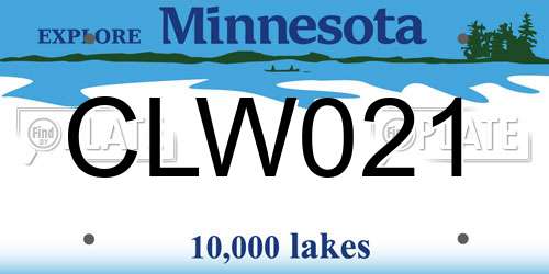 CLW021 Minnesota License Plate