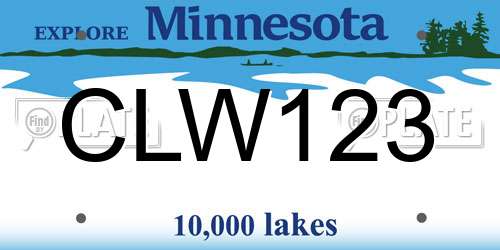 CLW123 Minnesota License Plate