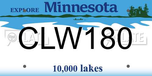 CLW180 Minnesota License Plate