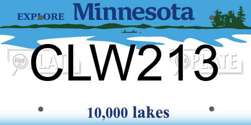 CLW213 Minnesota License Plate