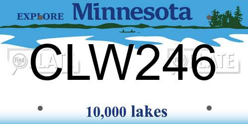 CLW246 Minnesota License Plate