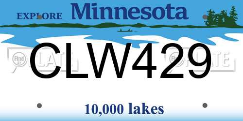 CLW429 Minnesota License Plate