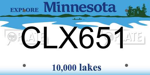 CLX651 Minnesota License Plate