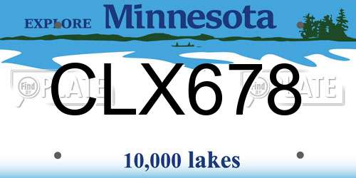 CLX678 Minnesota License Plate