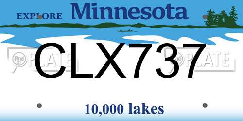CLX737 Minnesota License Plate