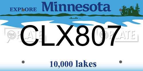 CLX807 Minnesota License Plate