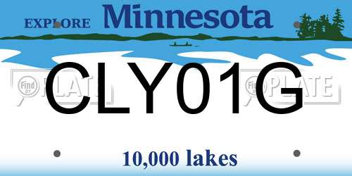 CLY01G Minnesota License Plate