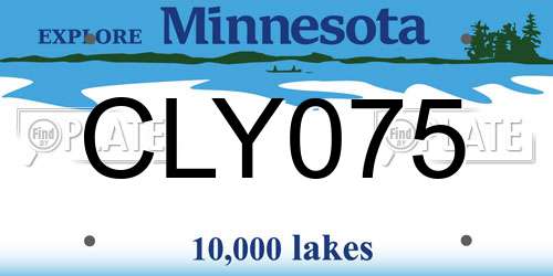 CLY075 Minnesota License Plate