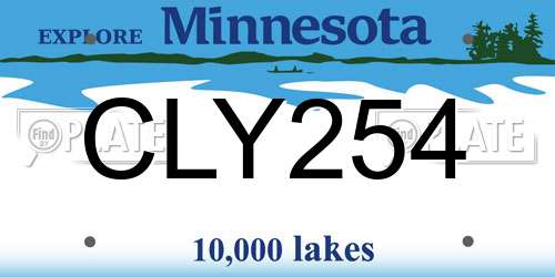 CLY254 Minnesota License Plate