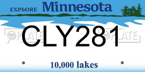CLY281 Minnesota License Plate