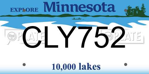 CLY752 Minnesota License Plate