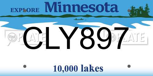 CLY897 Minnesota License Plate