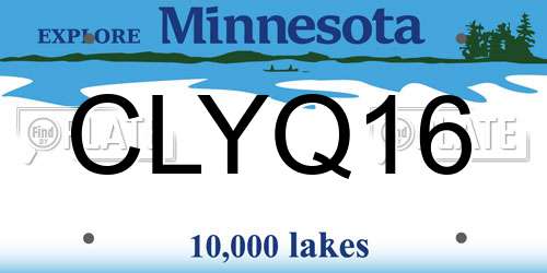 CLYQ16 Minnesota License Plate