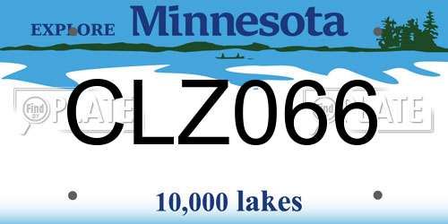 CLZ066 Minnesota License Plate
