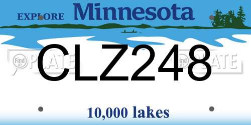 CLZ248 Minnesota License Plate