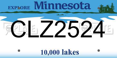 CLZ2524 Minnesota License Plate