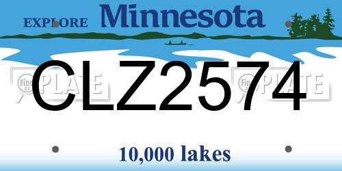 CLZ2574 Minnesota License Plate
