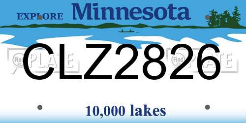 CLZ2826 Minnesota License Plate