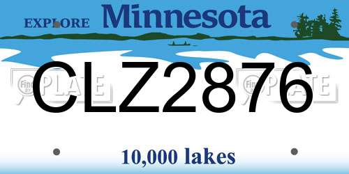 CLZ2876 Minnesota License Plate
