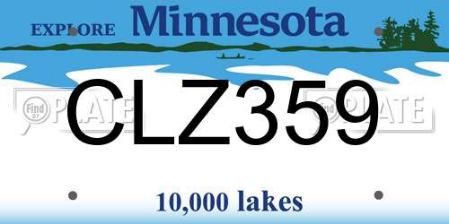 CLZ359 Minnesota License Plate
