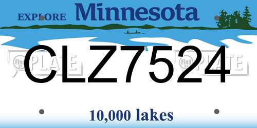 CLZ7524 Minnesota License Plate