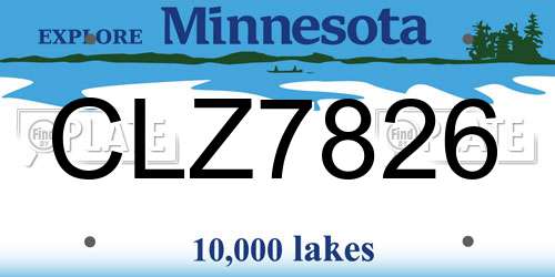 CLZ7826 Minnesota License Plate