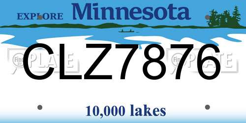 CLZ7876 Minnesota License Plate