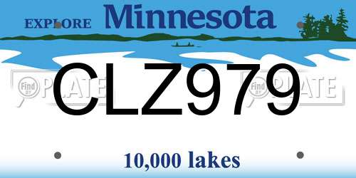 CLZ979 Minnesota License Plate