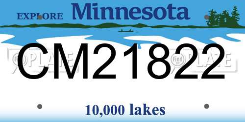 CM21822 Minnesota License Plate