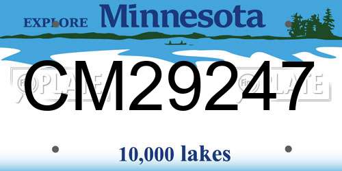 CM29247 Minnesota License Plate