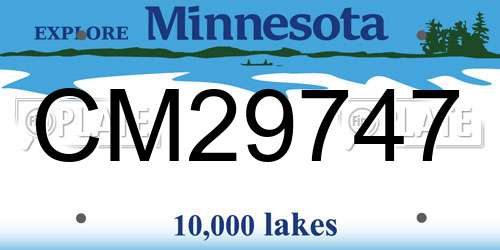 CM29747 Minnesota License Plate