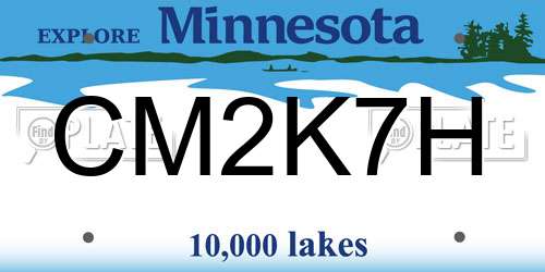 CM2K7H Minnesota License Plate