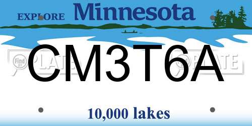 CM3T6A Minnesota License Plate