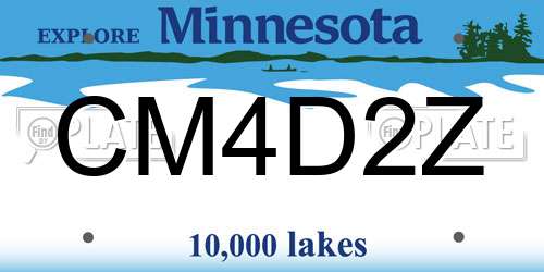 CM4D2Z Minnesota License Plate