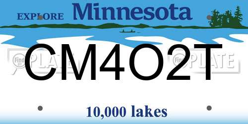 CM4O2T Minnesota License Plate