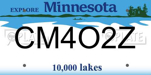 CM4O2Z Minnesota License Plate