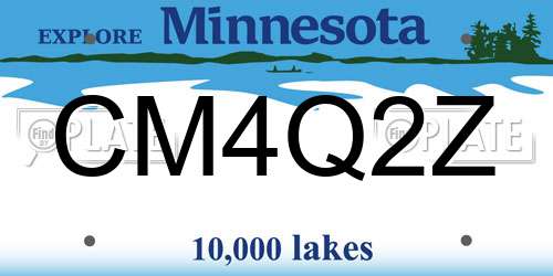 CM4Q2Z Minnesota License Plate