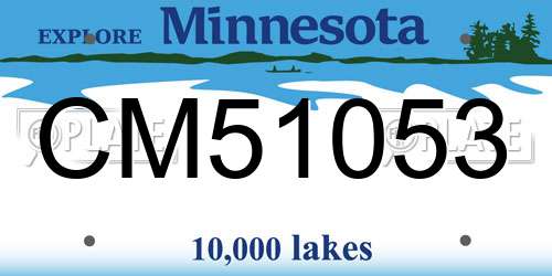 CM51053 Minnesota License Plate
