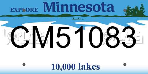 CM51083 Minnesota License Plate