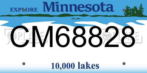 CM68828 Minnesota License Plate