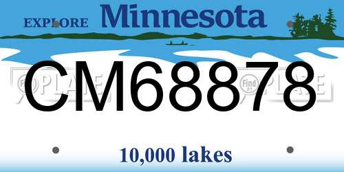 CM68878 Minnesota License Plate