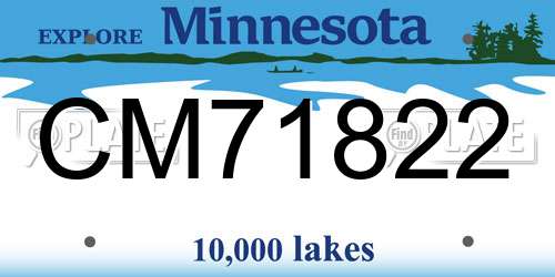 CM71822 Minnesota License Plate