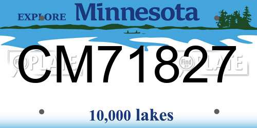 CM71827 Minnesota License Plate