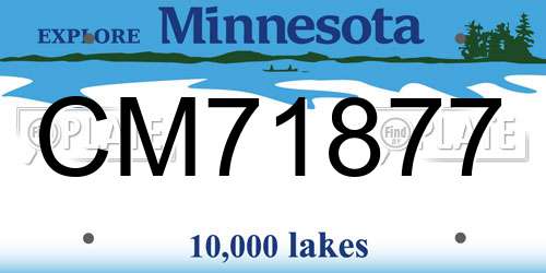 CM71877 Minnesota License Plate